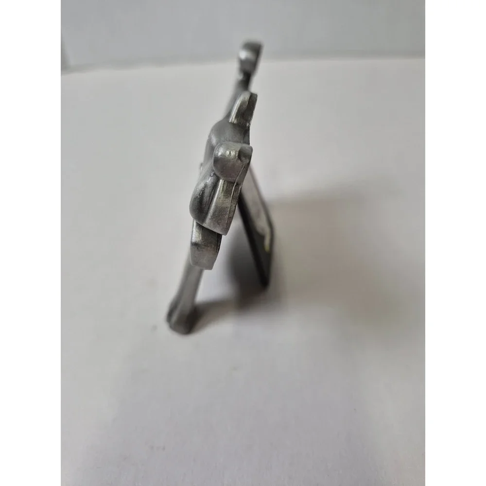 Vintage Pewter Scottie Dog Picture Frame Scottish Terrier Mini Tabletop Decor